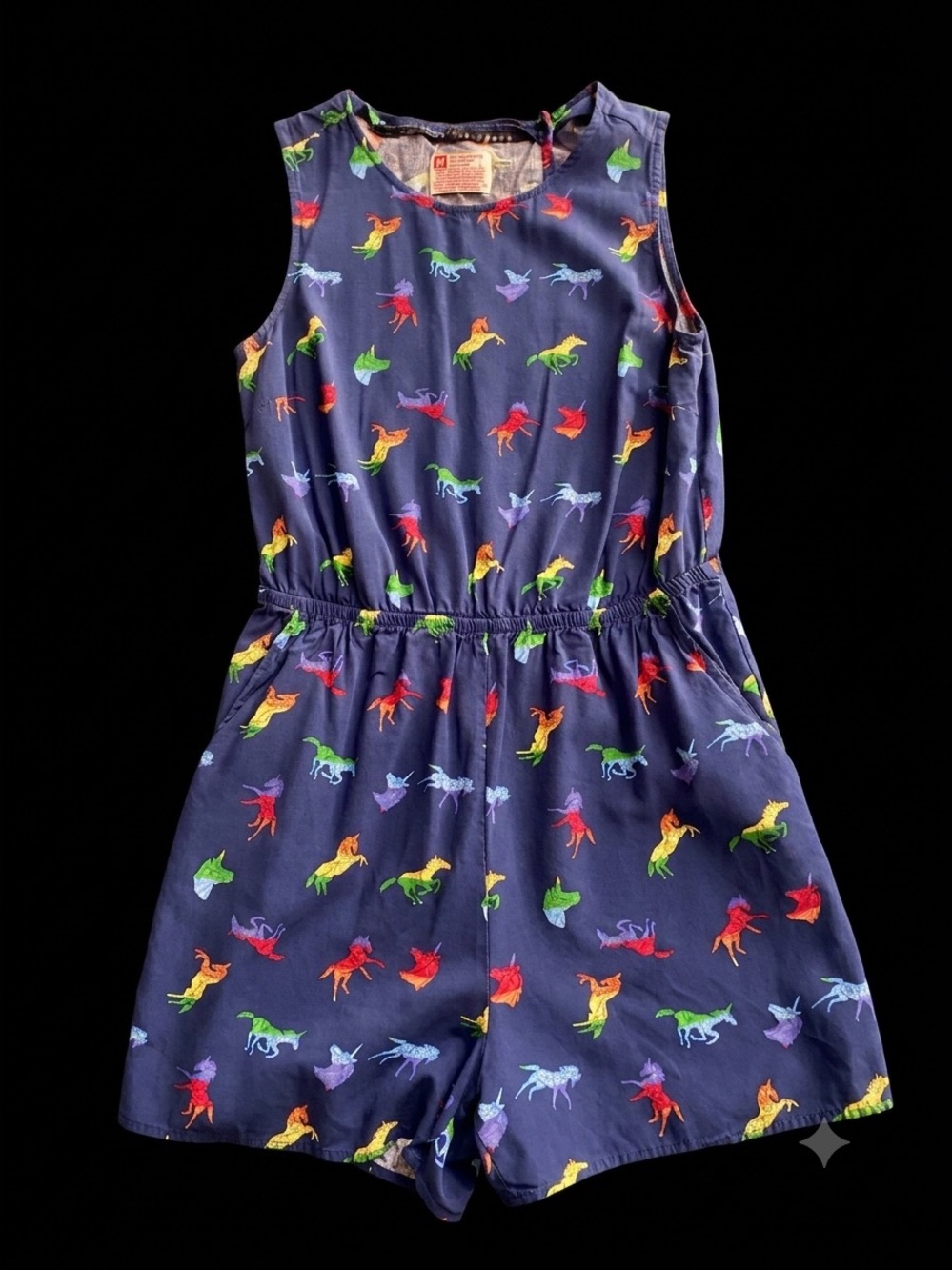 Target Origami Rainbow Unicorn Romper Keyhole Back - Medium